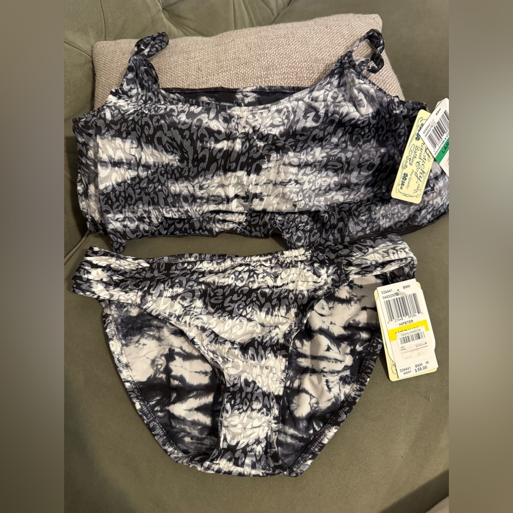 True Religion bikini set grey and white